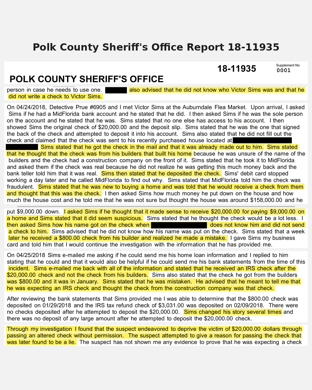 Highlighted page from report 18-11935